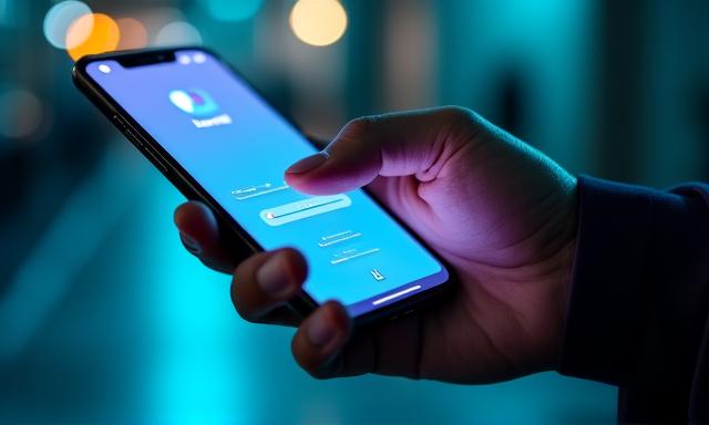 Nutzer bedient den Kredit-Schieberegler auf einem Smartphone